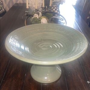 Pottery Barn Ceramic Rustic Footed Serving Bowl Platter Large 16” dia. x 9” H